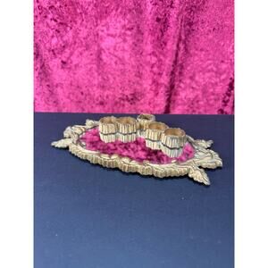 Vintage Vanity - Mirrored Lipstick Tray - Ornate Gold Frame - Made In Hong Kong